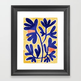 Inspiration Matisse blue leaves Framed Art Print