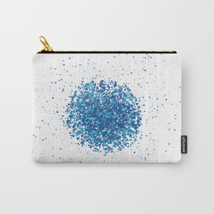 Attraction of blue green aquamarine dots points - Abstract minimal modern pointillism art Carry-All Pouch