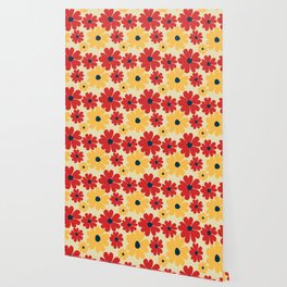 Colored flowers pattern Wallpaper