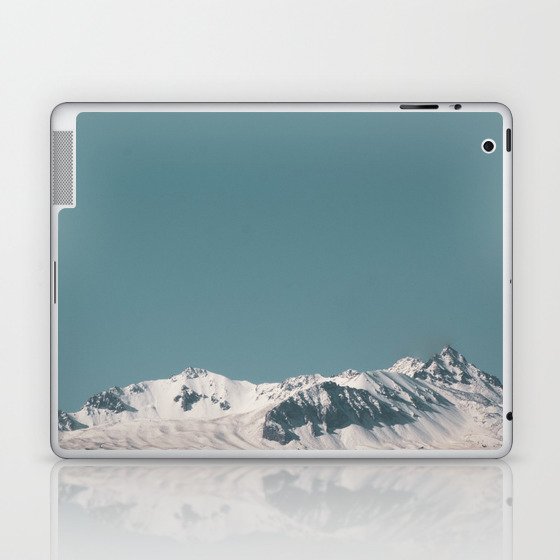 Mexico Photography - Gigantic Snowy Mountain Under The Blue Sky Laptop & iPad Skin