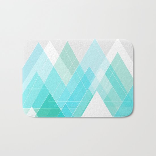 Icy Grey Mountains Bath Mat
