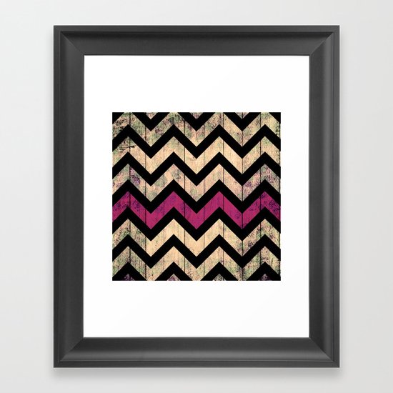 Vintage Chevron Framed Art Print