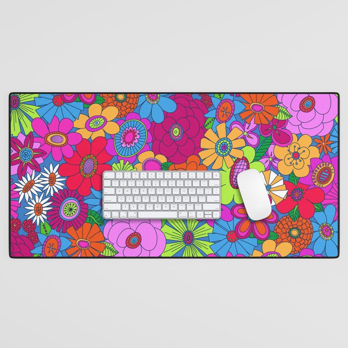 Moddy-Mod Floral (Brighter Version) by lalalamonique Desk Mat