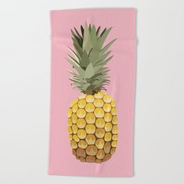 Pink Pineapple Beach Towel