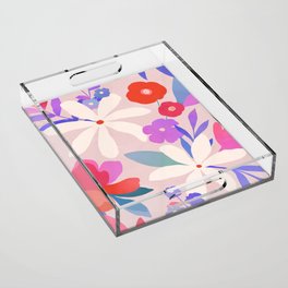 Pink Florals Acrylic Tray