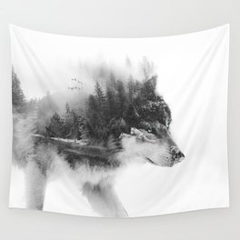 Wolf Stalking Wall Tapestry