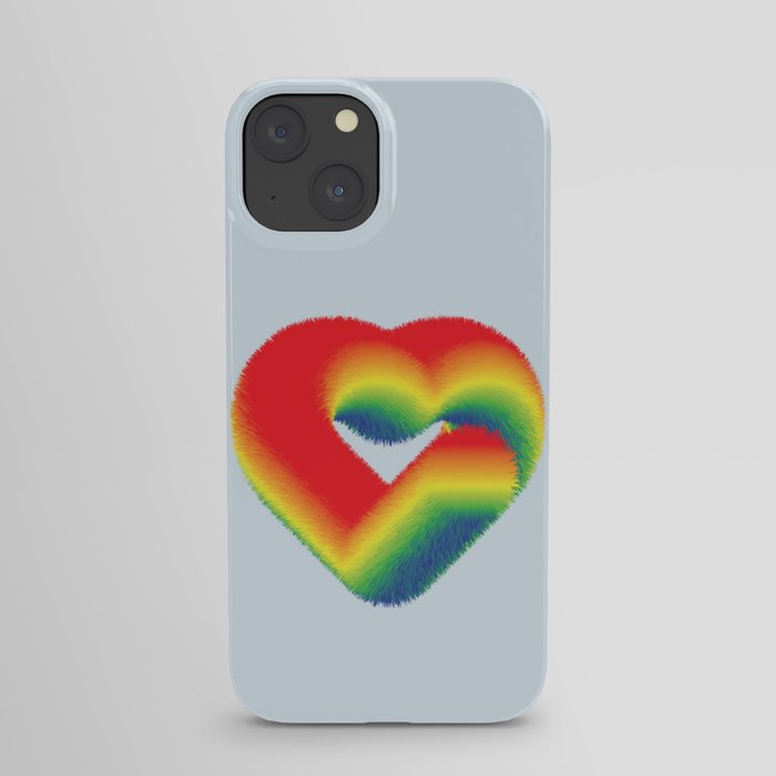 Rainbow Fluffy Heart iPhone Case