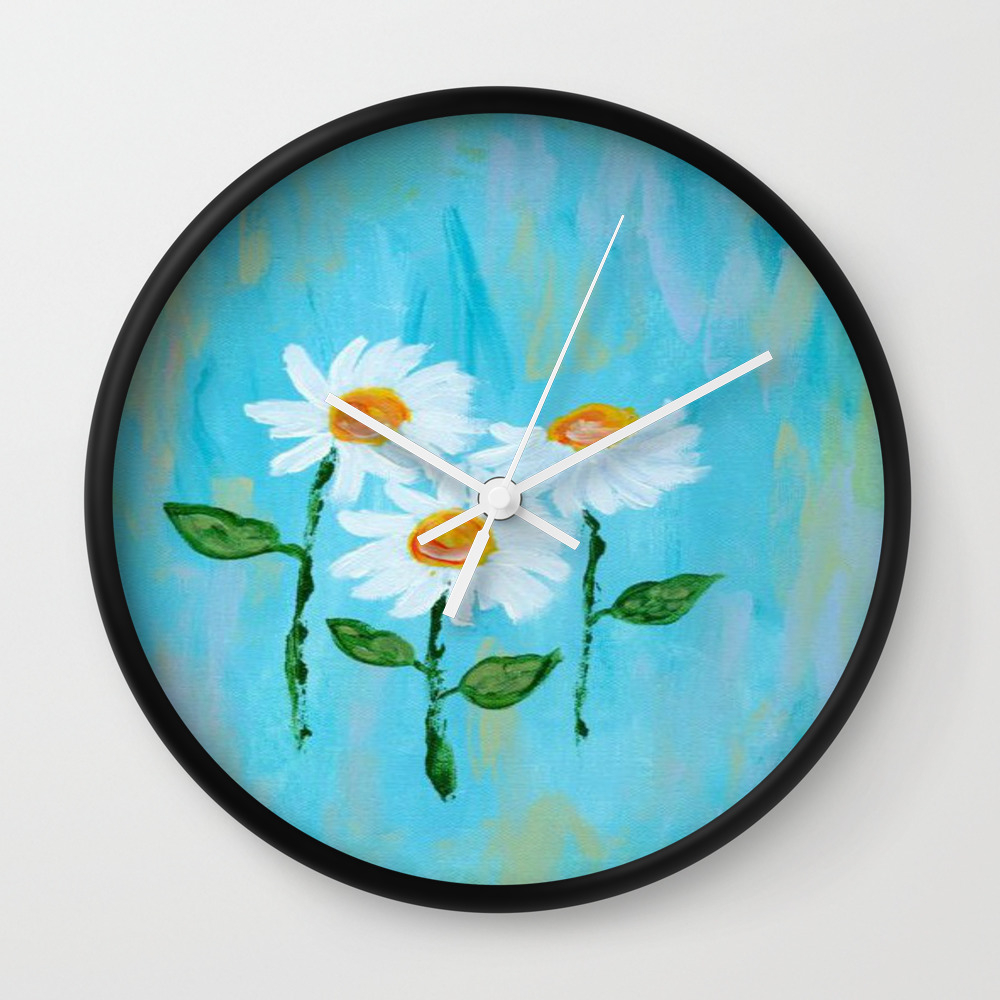 Three Daisies Floral Abstract Painting Flower Painting Light