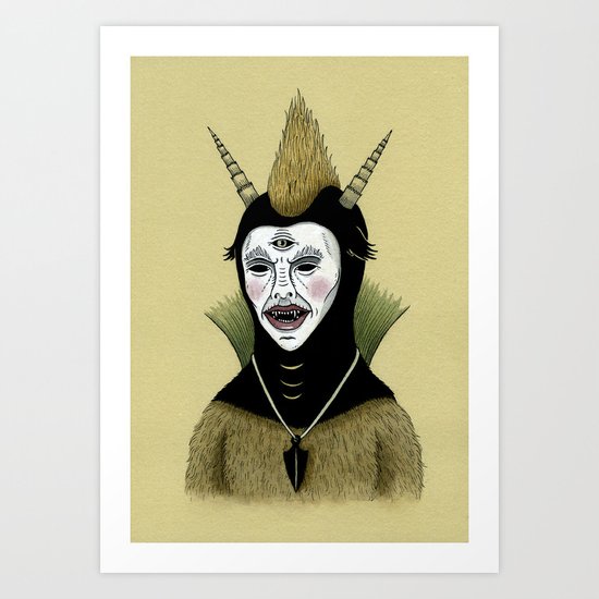 Creature with Black Amulet Art Print