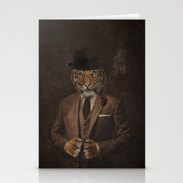 The pipe smoking Gentle Tiger Stationery Cards