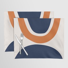 Abstract Shapes 32 in Orange and Navy Blue Placemat