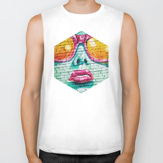 Graffiti Beauty - Geometric Photography Biker Tank