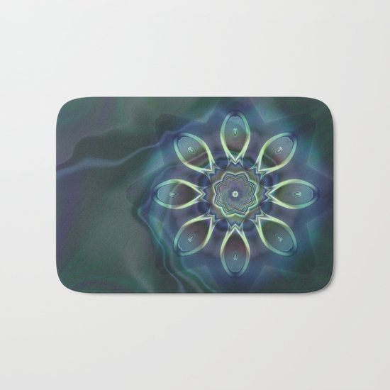 Blue Tone Fractal Bath Mat