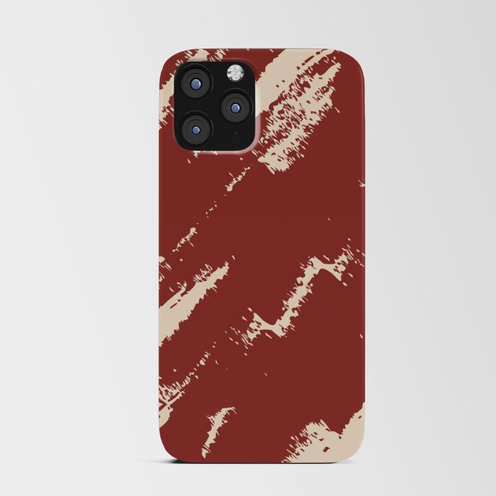 Abstract Charcoal Art Red Beige iPhone Card Case