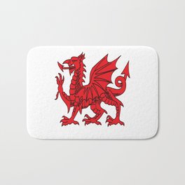 The Red Dragon or Y Ddraig Goch Isolated Bath Mat | Thereddragon, Yddraiggoch, Cymru, Undebrygbicymru, Wales, Digital, Sport, Passant, Welshrugby, Rugbyunion 