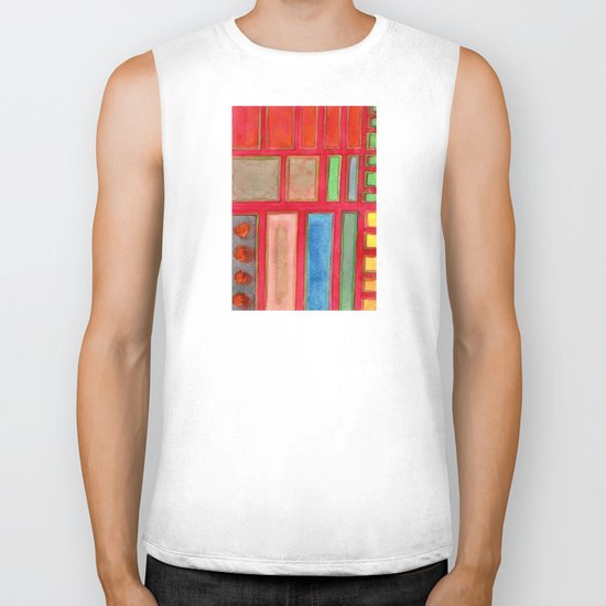 Some Chosen Rectangles orderly on Red Biker Tank