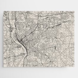 Springfield, Massachusetts - City Map - USA - Black and White Aesthetic Jigsaw Puzzle