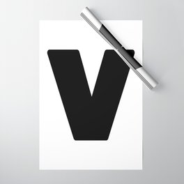 V (Black & White Letter) Wrapping Paper