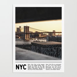 Brooklyn Bridge Minimalist NYC Poster