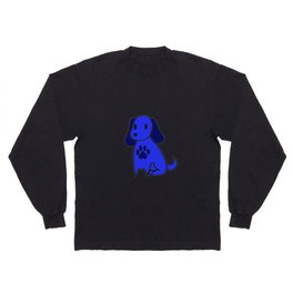 The Blue Dog With Paw Print Long Sleeve T Shirt