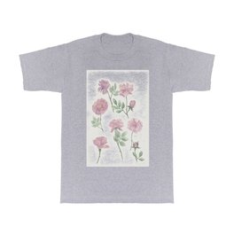 Dusty Roses T Shirt | Rose, Rosethorns, Botanical, Roses, Garden, Pink, Painting, Mauve, Flowers, Purple 