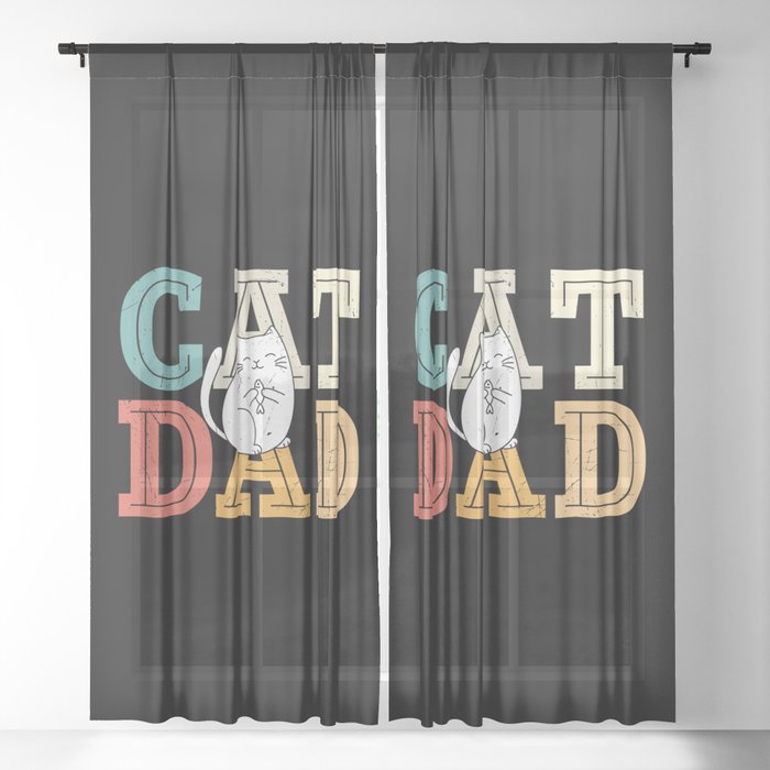 Cat Dad Sheer Curtain