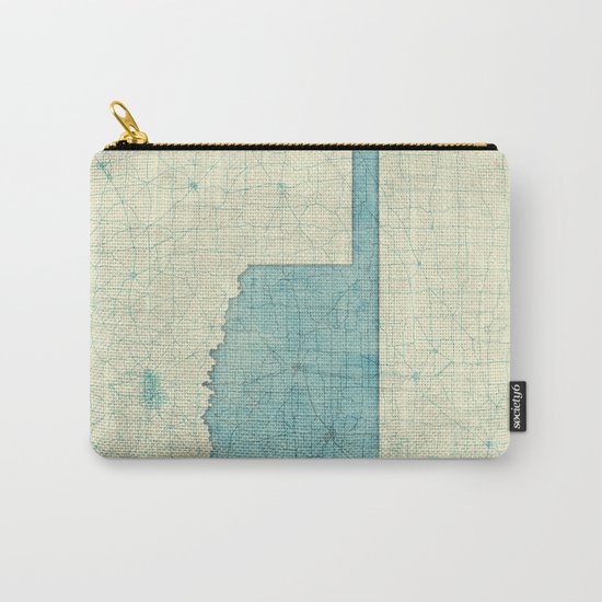 Oklahoma State Map Blue Vintage Carry-All Pouch