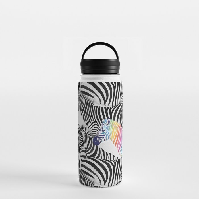 Stand With Pride Rainbow Zebras Water Bottle