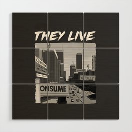 They Live Illustration Wood Wall Art
