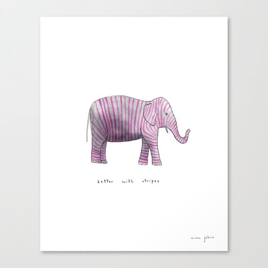 better with stripes Canvas Print