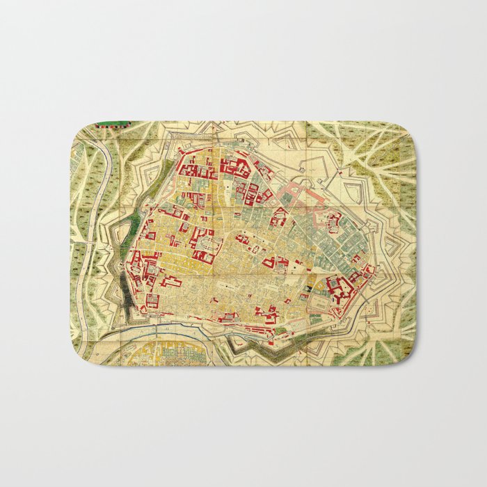 Vintage Map of Vienna Austria (1710) Bath Mat