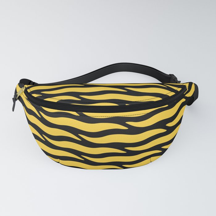 Tiger Wild Animal Print Pattern 343 Black and Yellow Fanny Pack