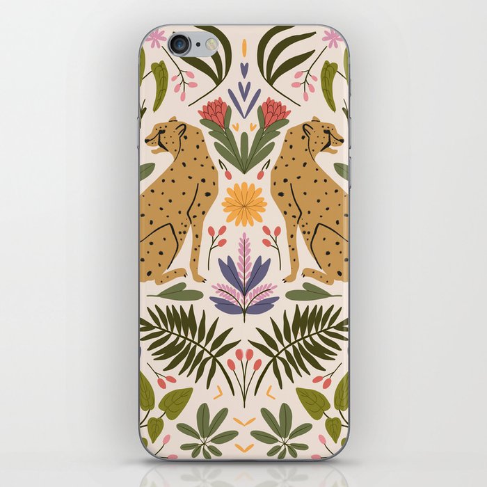 Modern colorful folk style cheetah print  iPhone Skin