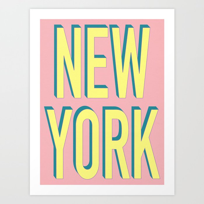 New York Retro Typography Art Print