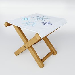 Snowy Blue Folding Stool