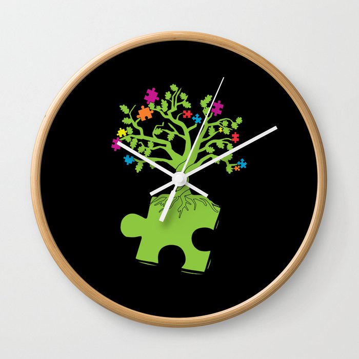 Autism Awareness Tree Wall Clock