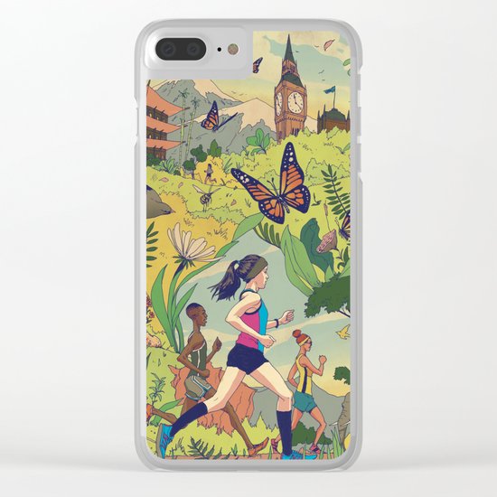 Run Around The World Clear iPhone Case