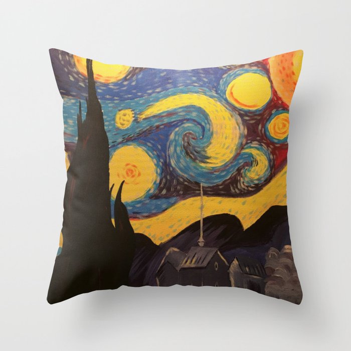 Dashed Landscape Throw Pillow