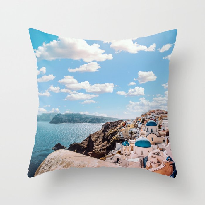 Santorini Island, Greece | Cyclades Islands | Mediterranean Sea | Greek Islands Photography 19 Throw Pillow