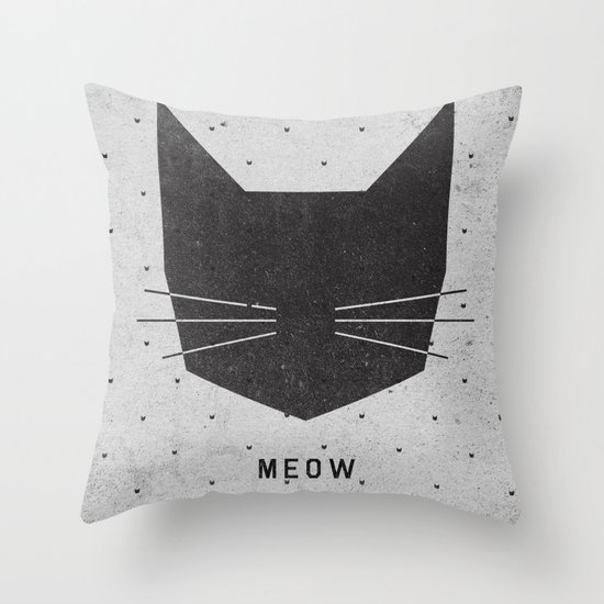 MEOW Throw Pillow