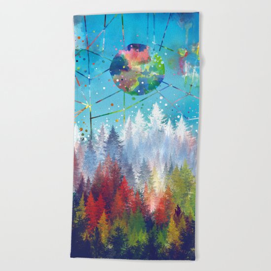 colorful forest 3 Beach Towel