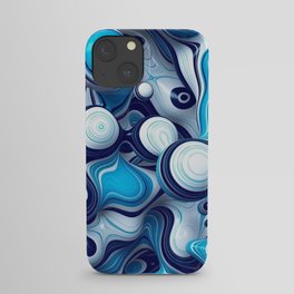 Mixed Bubble In Blue iPhone Case