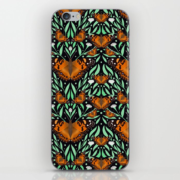 American Painted Lady - Charcoal iPhone Skin