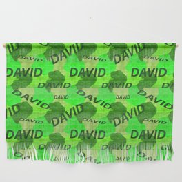 David pattern in green colors and watercolor texture Wall Hanging