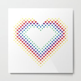 Halftone Heart Shaped Dots Rainbow Color Metal Print