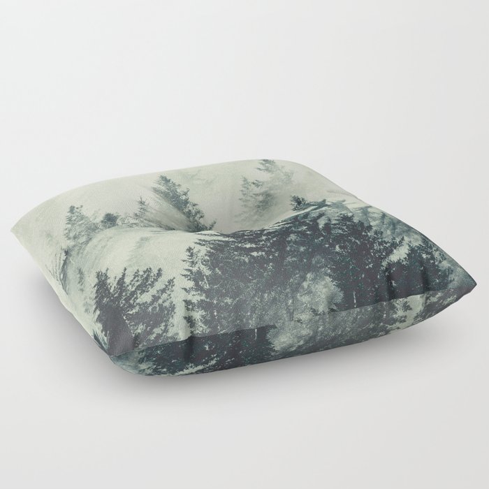 Forest Green - Foggy Woods Delight Floor Pillow