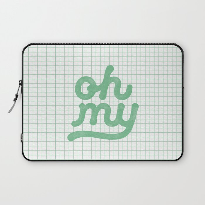 Oh My green and white typography poster design for bedroom wall art home decor Laptop Sleeve