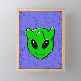 Green Little Alien Framed Mini Art Print