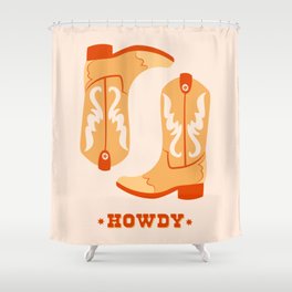Howdy Cowboy Boots Shower Curtain