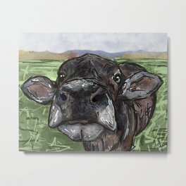 Moo Cow Metal Print | Graphicdesign, Cow, Newenglandart, Moocow, Cowart, Pattern, Farmscene, Digitaldrawing, Digital, Dairycows 